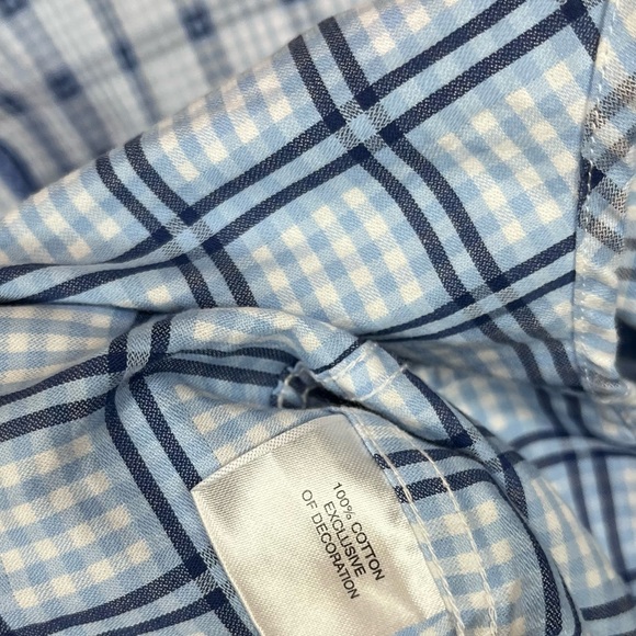 Tailorbyrd Blue Plaid Long Sleeve Button Up Dress Shirt XL - Picture 4 of 5